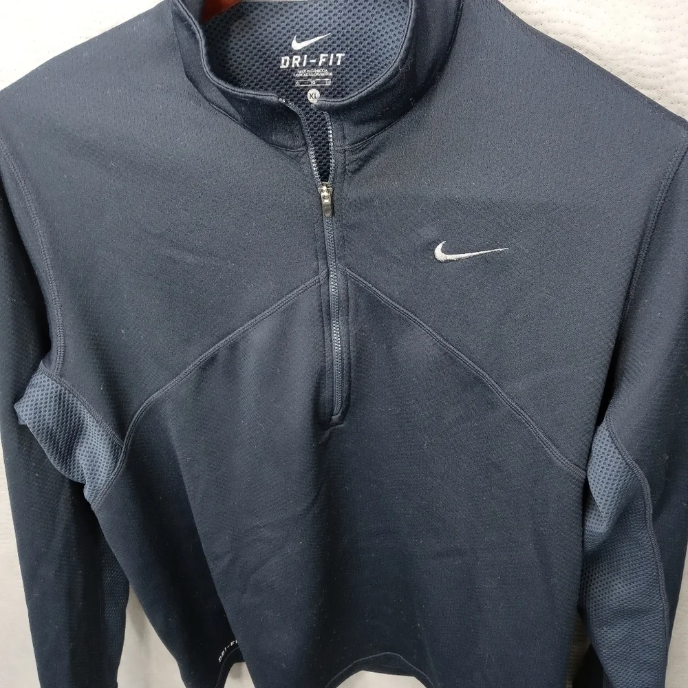 Nike Dri-Fit Jacket Men's Black Size: gull zip fleece XLarge. Pb2 405pem